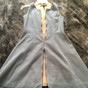 BCBG blue sleeveless dress with double zippers